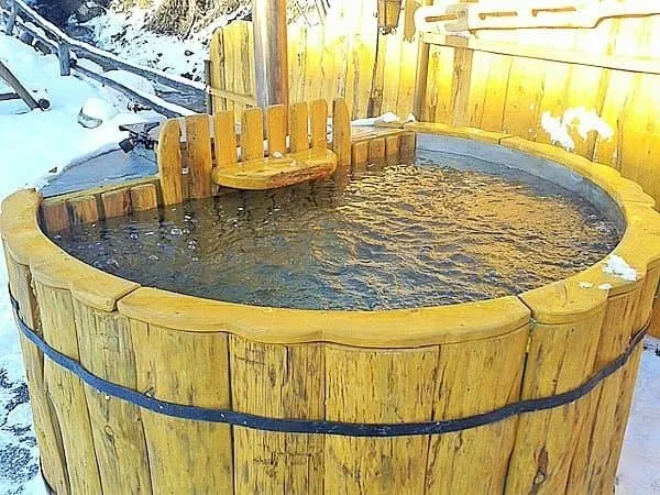 Kúpacia kaďa v zime